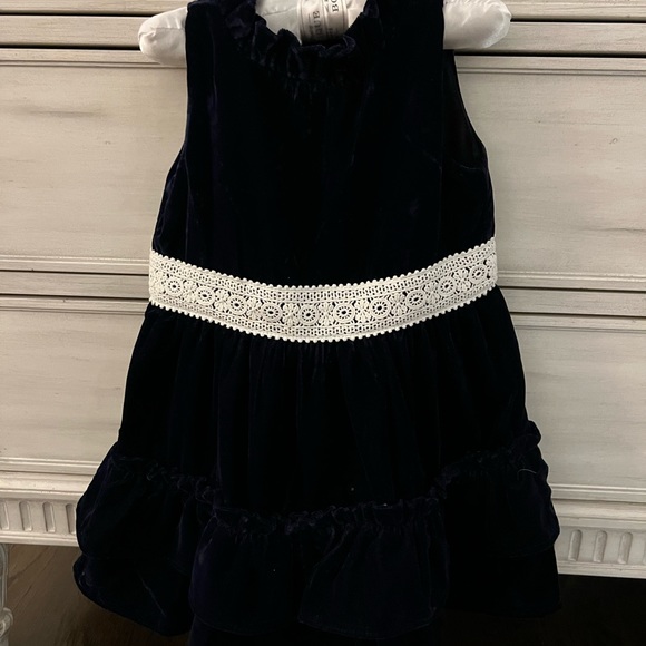 Janie and Jack Beautiful Velvet Toddler Dress - Picture 3 of 5